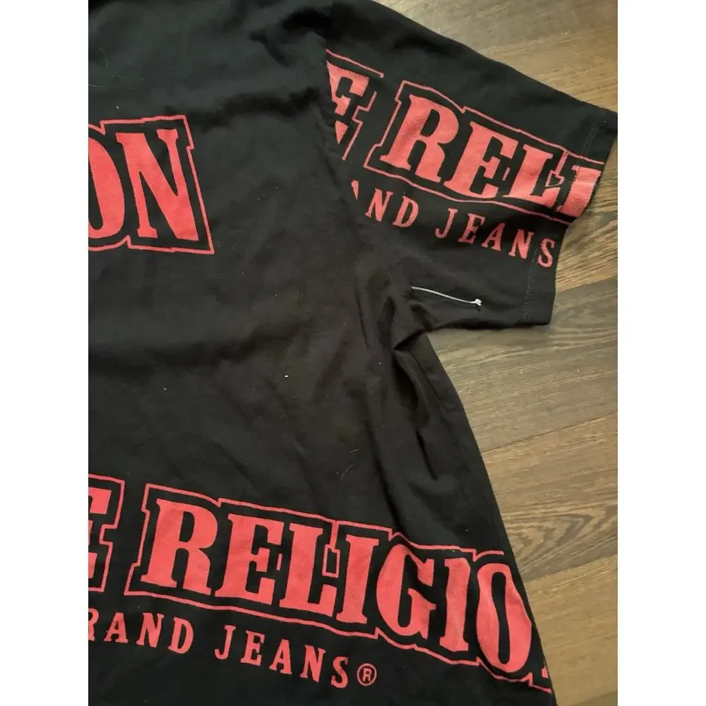 Rare Find True Religion Men's True Verb Scatter Tee T-Shirt in Black Men’s SzXXL